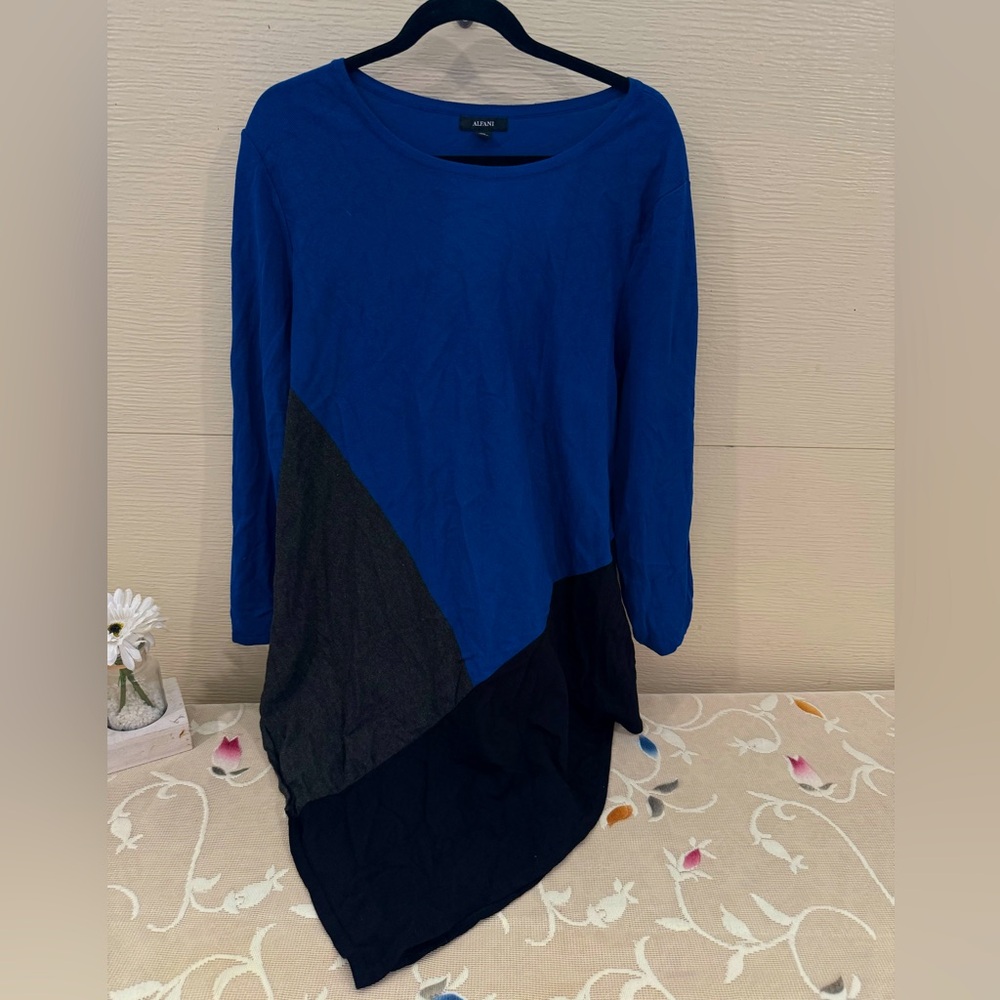 Alfani asymmetrical Colorblock Sweater